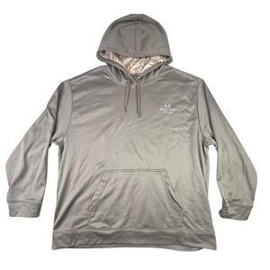 RealTree Fishing Hoodie Mens 2XL Camo Lined Pullover Hooded Sweatshirt